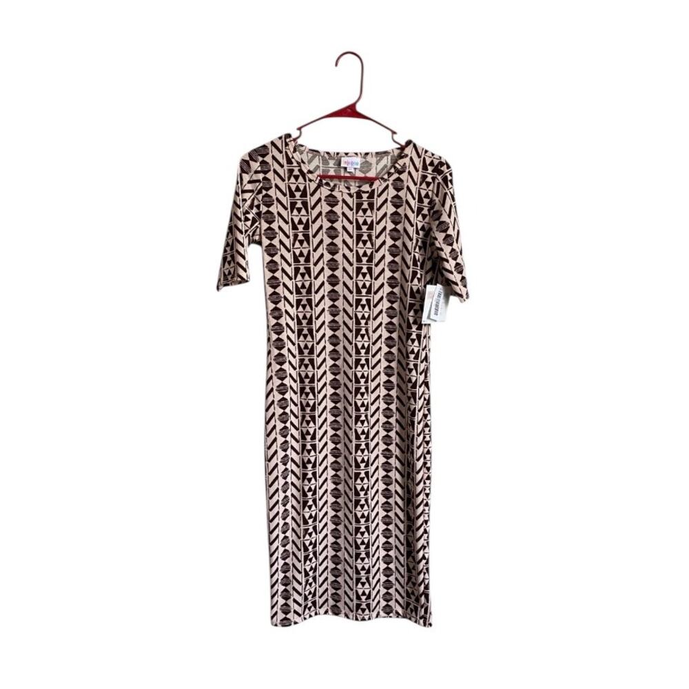 NWT Brown Geometric Print Lularoe Julia- Size XS